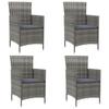 Day and Night - Day and Night Garden Chairs 4 Units with Gray Synthetic Rattan Cushions