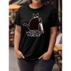 Plus Size Fashion Casual Cute Cat Halloween T-shirt Women Clothing Graphic T Shirt Vintage Unisex Casual Female Tops Tees