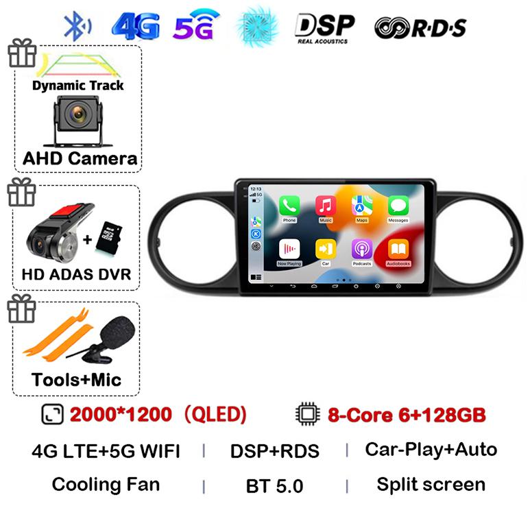 Android 14 Carplay Auto Для Toyota Corolla Rumion Tacoma Автомагнитола Мультимедиа Навигация GPS BT Видеоплеер Стерео Авторадио 4G