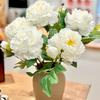 1шт искусственные цветы домашний декор букет пионов высокое качество свадебная цветочная композиция элегантный и роскошный 2 головки 62см
