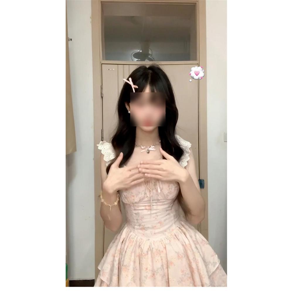 Девушка мода первая любовь Сяофэй рукав цветочный нежный ветер торт платье принцессы талия пышное платье платье женское лето