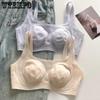Vest Rabbit-ear Bra for Women Thin and Seamless Bra Mesh Gathering Bra Beautiful Back Without Underwire Bra Push Up Bra