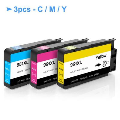 Чернильный картридж - OCBESTJET - Совместимый с HP 950XL 951XL - 3 ШТ - Многоцветный - Чернила на основе красителя