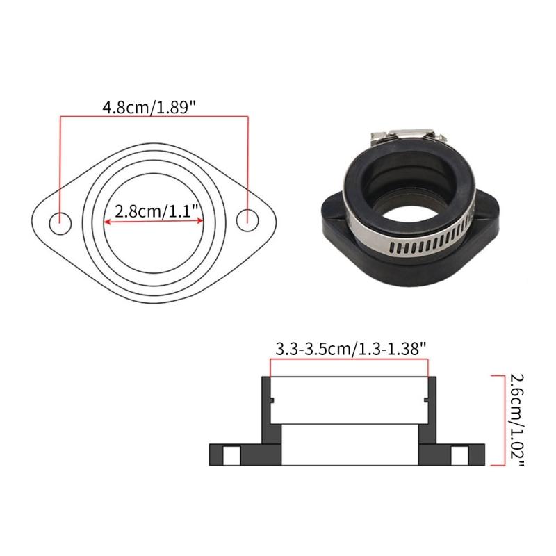 Motorcycle Carburetor Rubber Adapter Inlet Intake Pipe For PWK21 24 26 28 30