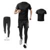 Men's Quick-Dry Summer Fitness Set: Ice Silk Short Sleeve & Tight Running Shorts