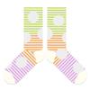 Thin Cotton Socks - Children's Retro Striped Geometric Dopamine Glass Fiber Mid-calf Pile Socks Trend
