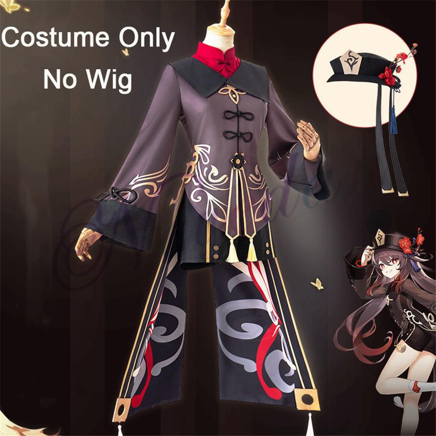 Hutao Cosplay Costume Uniform Wig Cosplay Anime Game Hu Tao Chinese Style Halloween Costumes