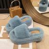 Fashion Sandals Woman Real Rabbit Fur Platform Plush Fluffy Furry Slippers Ladies Winter Warm Cute Soft Home Indoor House Bridal Slipper