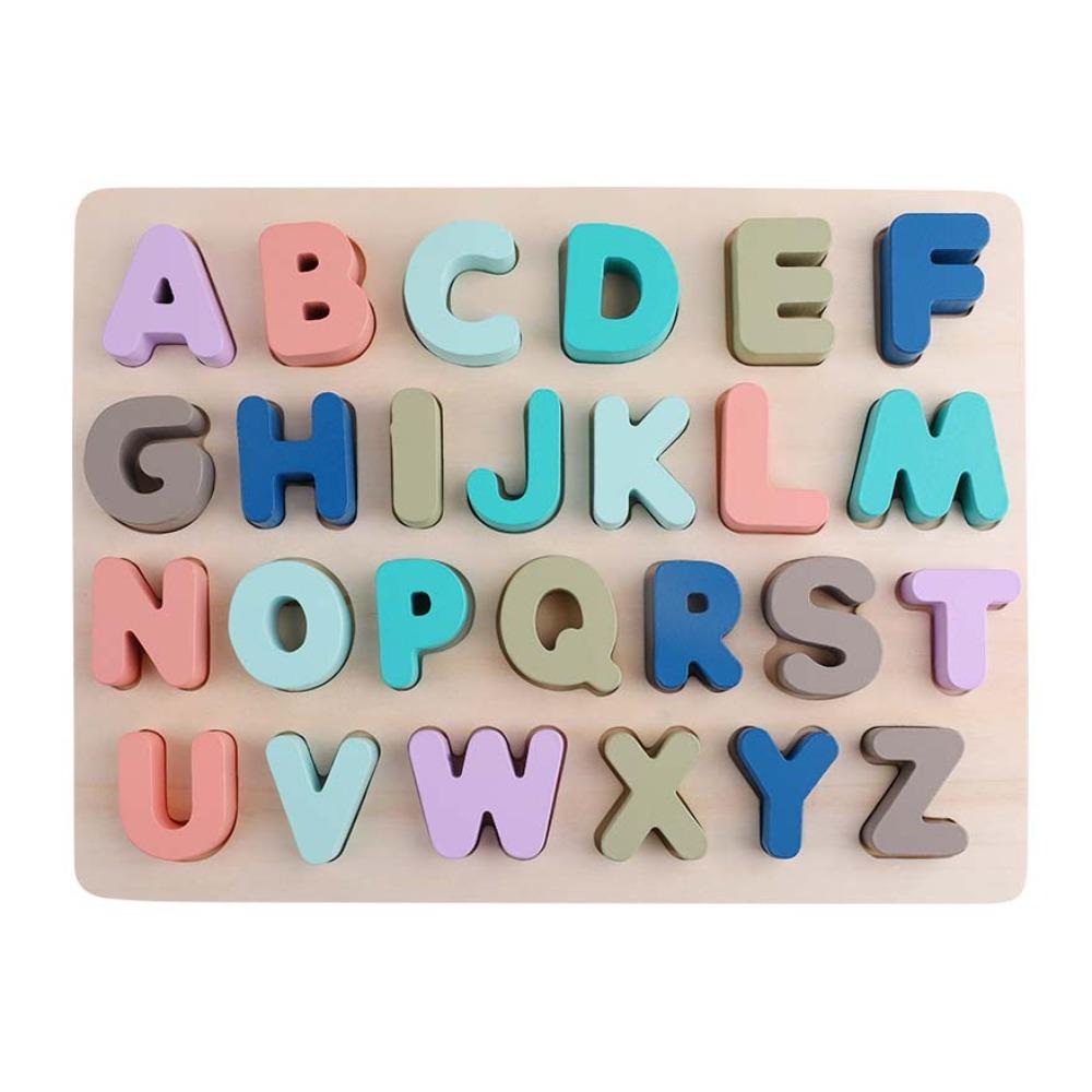 Matching Games Alphabet Number Puzzle Mathematics Kids Puzzle Toys 3D Wooden Board Birthday Gift