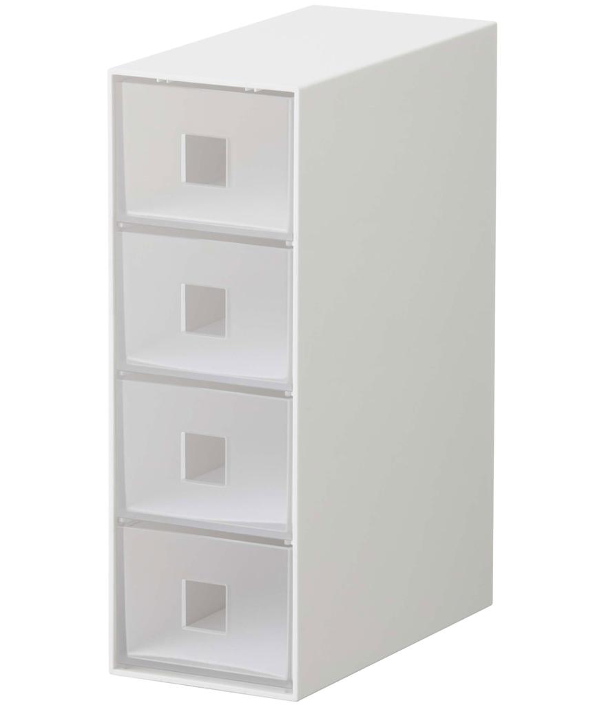 Yamazaki Tower Sunglasses Accessories Storage X X 6133 4-Drawer & Case, White, Approx. W8.8 D17.5 H25.3cm,