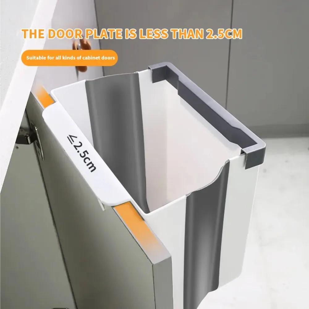 Складной кухонный мусорный бак, настенный мусорный бак, кухонный шкаф, монтируемый на дверь, складной мусорный бак для транспортных средств