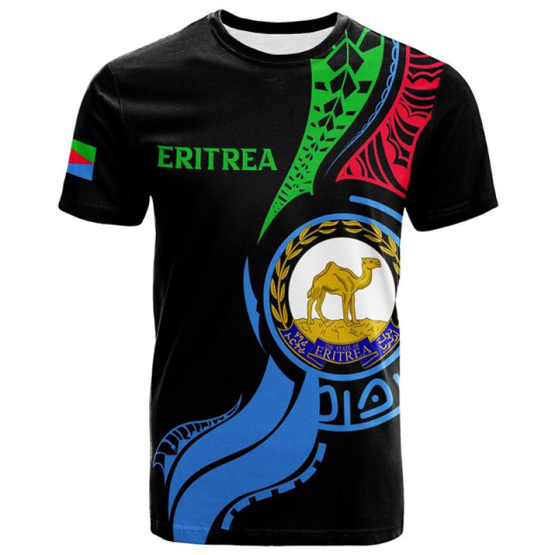 2023 Tessffel Africa Country Eritrea Lion Colorful Retro 3DPrint Men/Women Summer Casual Funny Short Sleeves T-Shirts Streetwear