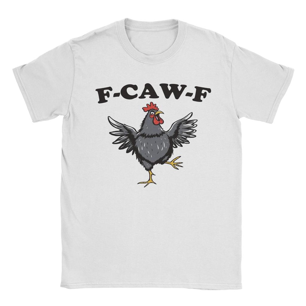 Men's T-Shirts F-Caw-F Funny Chicken FCAWF Meme Funny Cotton Tees Short Sleeve T Shirt Crewneck Clothes Birthday Gift