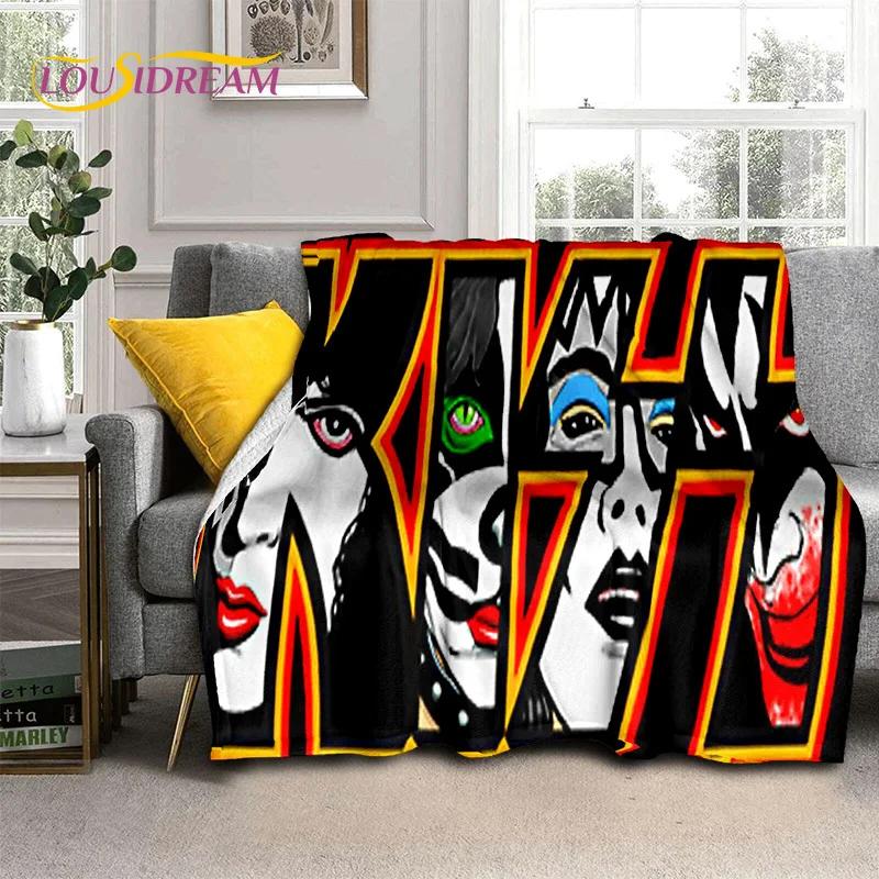 Kiss Rock Heavy Metal Band Gene Paul Soft Flannel Blanket for Bed Bedroom Sofa Picnic,Throw Blanket for Outdoor Leisure Nap Gift