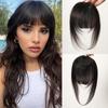 HAIRCUBE Natural Black Human Hair Bangs OverHead Clip In Hair Extensions Wispy Bangs Fringe Hairpieces for Women In Air Bang Hair 4.5inch