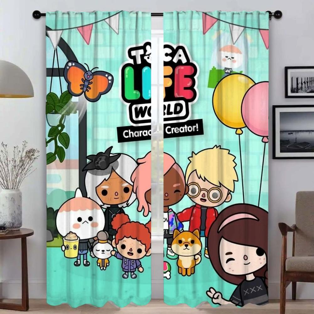 Занавеска-перегородка Tocas Life World для комнаты, 2 панели, домашние интерьерные шторы, украшение на Хэллоуин, шторы, тюль для спальни