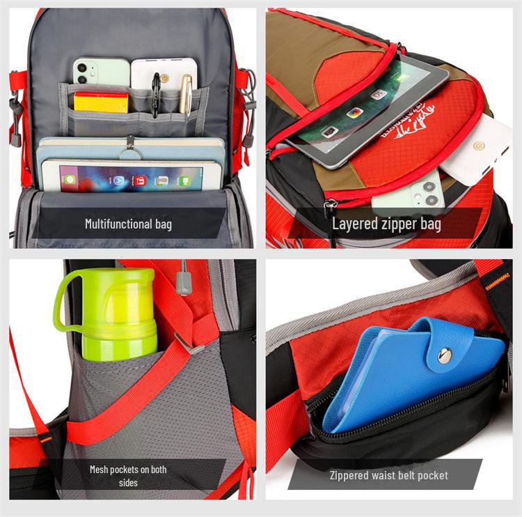 Водонепроницаемый рюкзак для походов и кемпинга на открытом воздухе объемом 40 л с дождевиком и встроенной подставкой