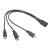 30 см USB C Female на USB C Mini Зарядный шнур с двойным выходом-разветвителем, подходит для телефона, планшета, нескольких электронных устройств