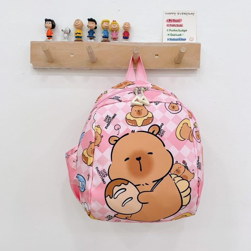 Animal Pattern Children Nylon Backpack With Cushioned Straps For Daycare