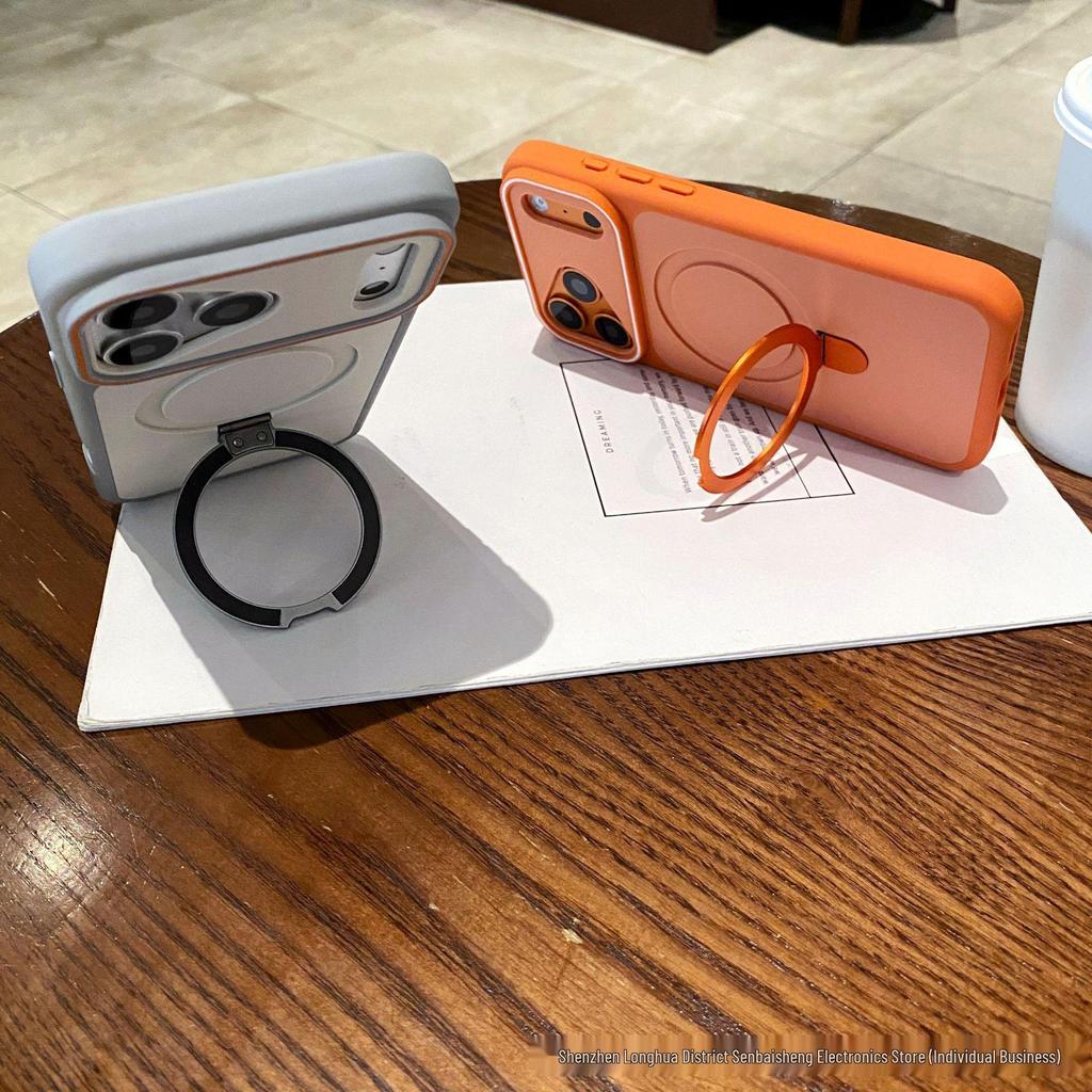Bi-Color Phantom Stand Case for iPhone 17 Pro Max & 16, Magnetic Charging, Full Coverage, Anti-Drop Protection.