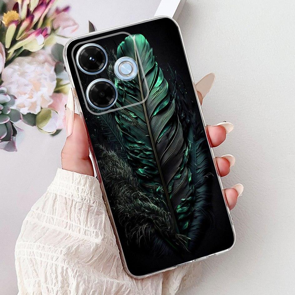 New For Xiaomi Redmi 13x 4G Case Cute Cartoon Panda Machine Flower TPU Soft Silicone Cover For Xiomi Redmi 13X Shockproof Bumper