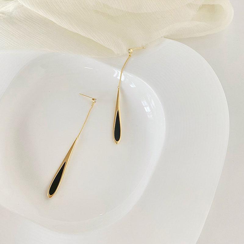 ANENJERY Цирконовые серьги с каплями воды, длинные серьги с кисточками для женщин, изящные корейские модные украшения