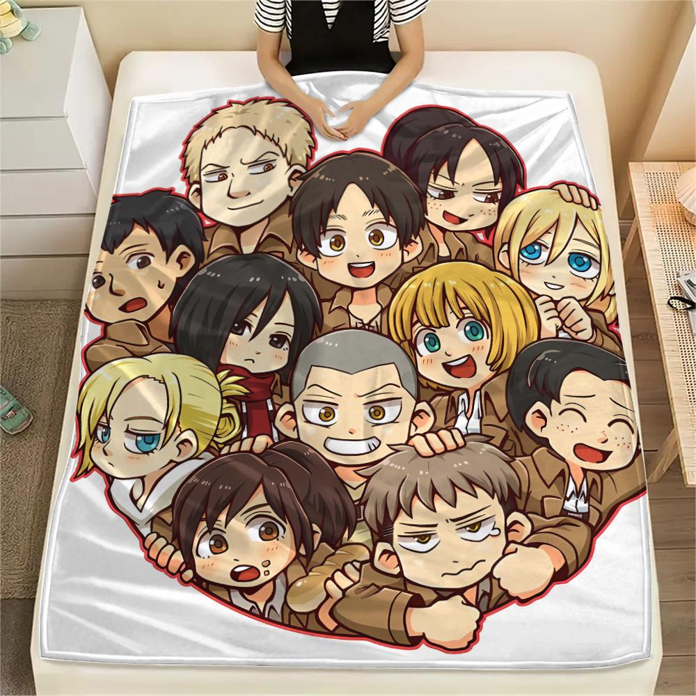 1 шт. Фланелевое одеяло с принтом «Атака титанов», Высокое качество, Для всех сезонов, Декор для дома, Тепло и комфорт, Идеально для рождественских подарков