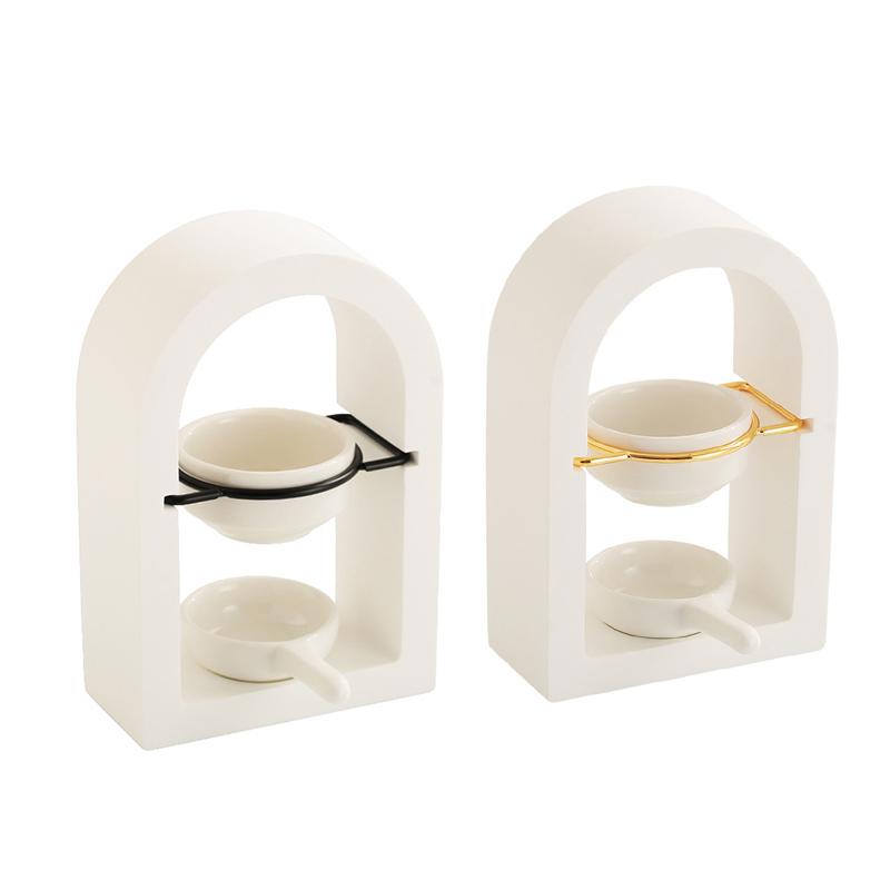 1 шт. Рамка Декоративная арка Прочный гипс Гладкий горелка Современная ароматерапия Многоцелевая свечная лампа Теплоэффективная