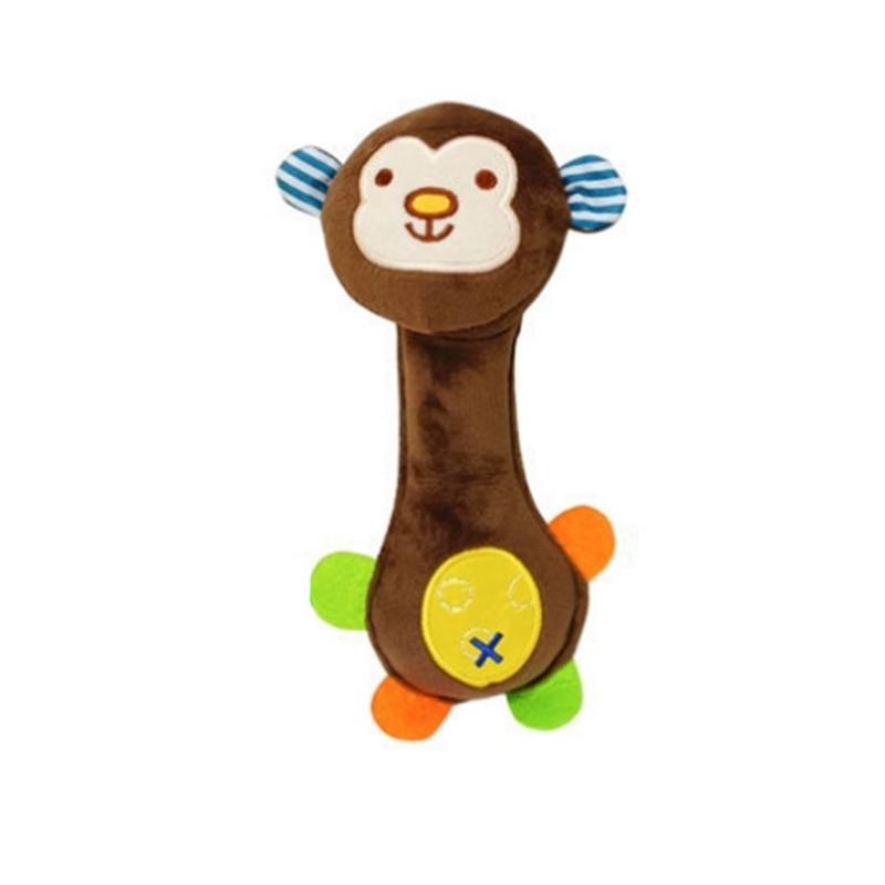 Милые детские игры серии «Зоопарк», плюшевые игрушки-погремушки для младенцев, новорожденных, мультяшные мягкие животные, игрушки-пищалки, игрушки-подвески для детской кроватки