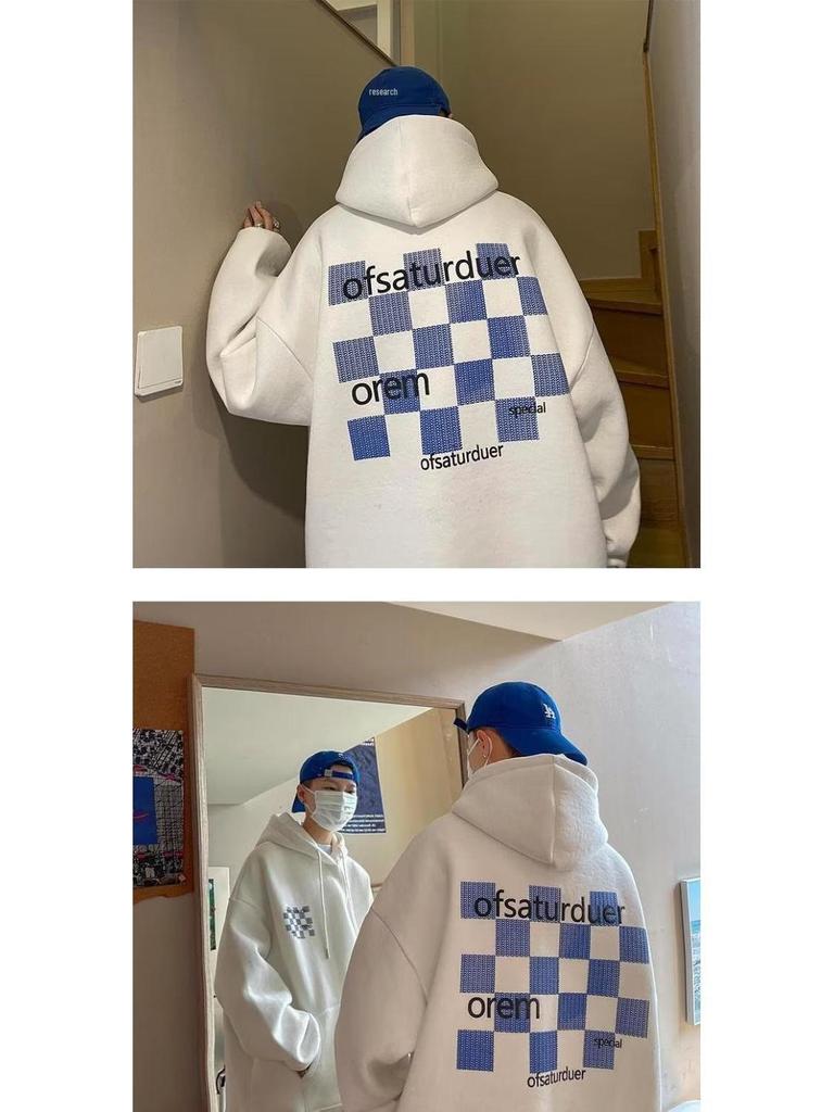 Мужская толстовка с капюшоном в стиле Гонконга большого размера — модная американская толстовка для весны и осени