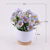 Artificial Daisy Flower Arrangement In Ceramic Pot Indoor Tabletop Decor Modern Farmhouse Style Plastic Floral Centerpiece