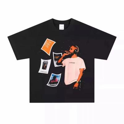 Футболка Фрэнка Оушена Унисекс Lo-Fi R&B Графический Принт Чистый Хлопок Круглый Вырез Повседневная Мода Уличные Топы для Мужчин Женщин Повседневный Наряд