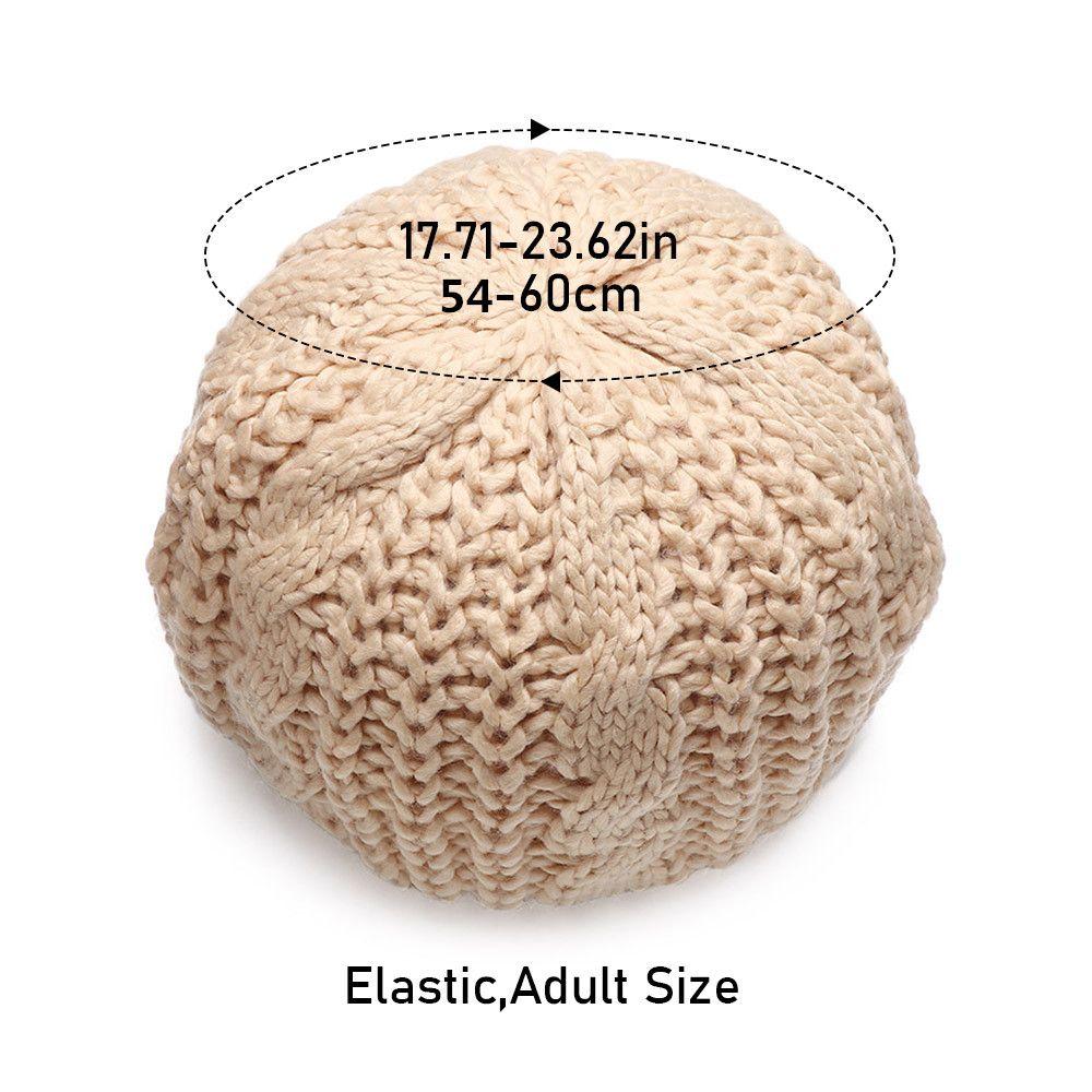 Fashion Vintage Elegant Ribbed Beret Hat Painter Hat French Artist Cap Knitted Cap