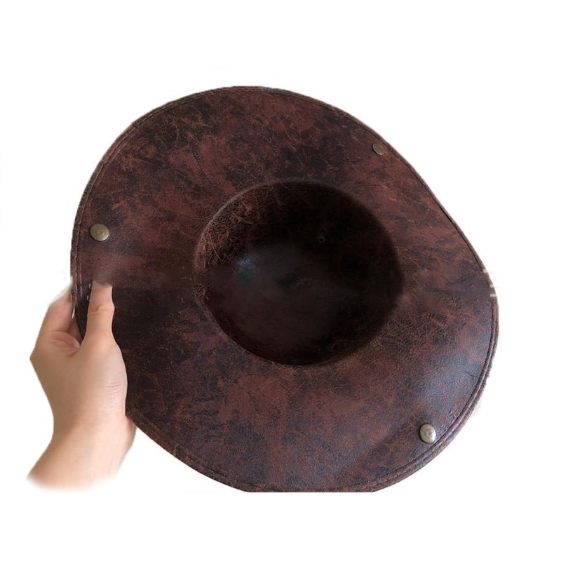 Взрослая пиратская шляпа из искусственной кожи для зимы и осени для креативного косплея на Хэллоуин, рейв-вечеринки, джазовая шляпа, регулируемая, с широкими полями