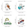 Guitar Women Suit Lapel Pins Violin Music Cat Badges Temperament Animal Theme Metal Pin  Girls
