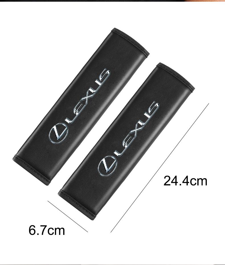 BJYL6 Interior Stickers 2pcs Car Seat Belt Cover Leather Shoulder Pad Accessories For Lexus F SPORT GX460 Ct200h IS250 ES 220D IS200 F