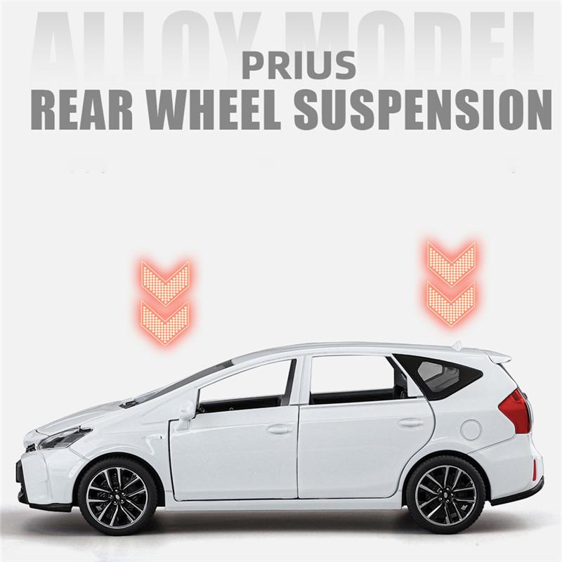 ybsdr3 1/32 TOYOTA PRIUS Alloy Car Model Diecast Metal Vehicles Car Model Sound and Light Simulation Collection Childrens Toy Gift
