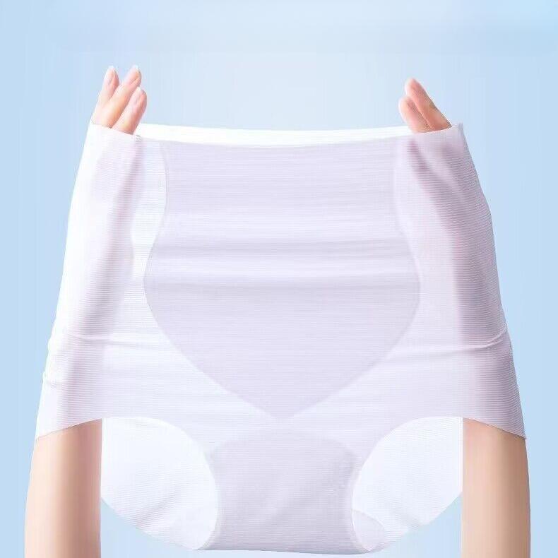 Женское нижнее белье Ice Silk с высокой талией в цвете Nude — ультратонкое, бесшовное, с подтяжкой живота и увеличением ягодиц