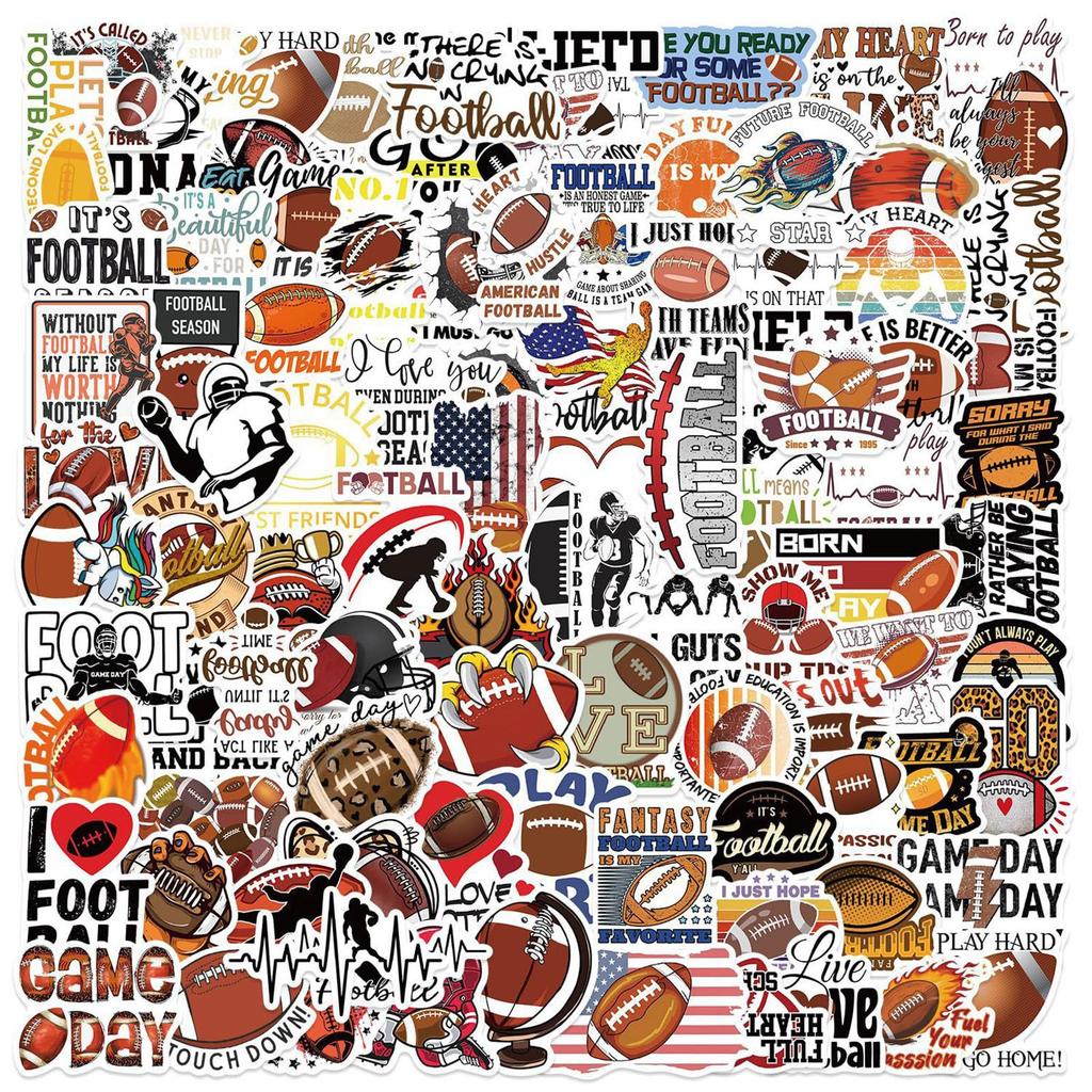 100 Soccer Stickers, American FootballWaterproofDecals, Decals For Luggage, Skateboards, And Helmets