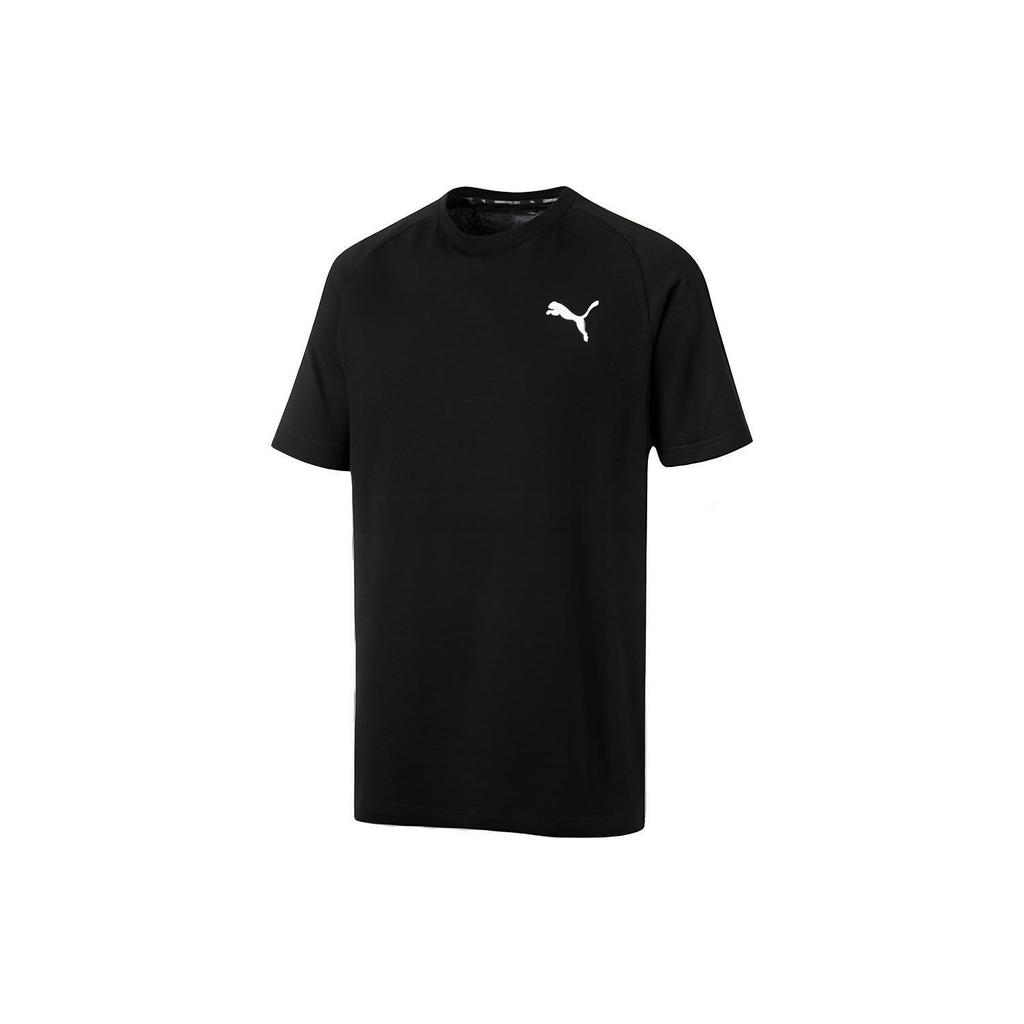 Puma Modern Print Logo Crew Neck T-Shirt Men Tops Black 844156-01