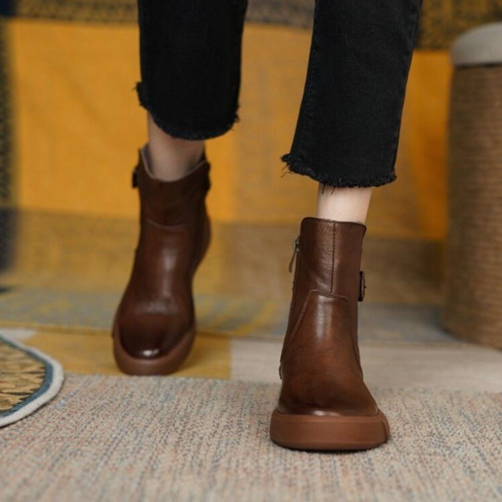 Women's Ankel Boots Autumn Winter Women Boots Womens Short Boots Flat Shoes Fashion Platform Boots Gothic Botas De Mujer 35-42