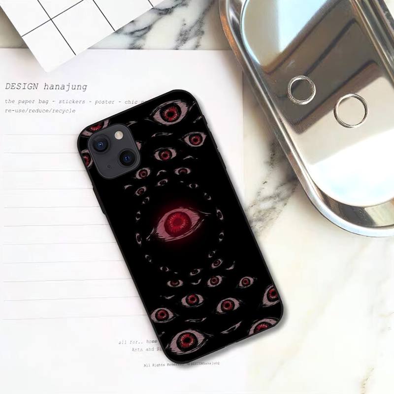 Чехол для телефона со страшными глазами и лицом для iPhone Mini 11 12 13 14 15 Pro XS Max X Plus SE XR Shell