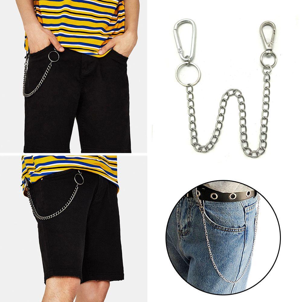 Long Trousers Rock Punk Keyring HipHop Jewelry Jean Keychain Clip Wallet Belt Chain