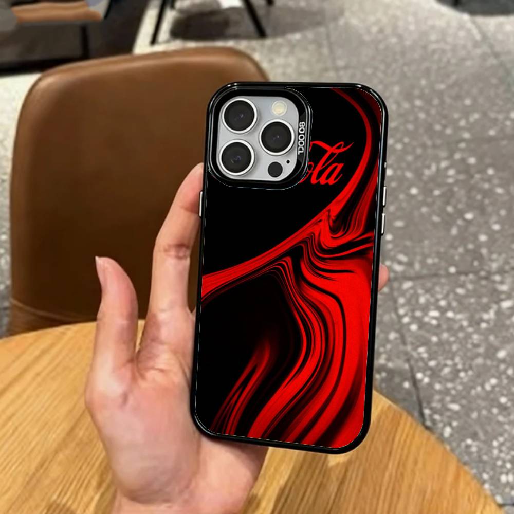 Чехол для телефона Hot C-Coca D-Drinks C-Cola для iPhone 17, 16, 15, 14, 13, 12, 11 Plus, Pro Max, цветной, с серебряным покрытием внутри