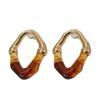 Maillard Stud Retro Brown French Light Luxury High Sense Контрастный Цвет Дизайн Геометрический Женский