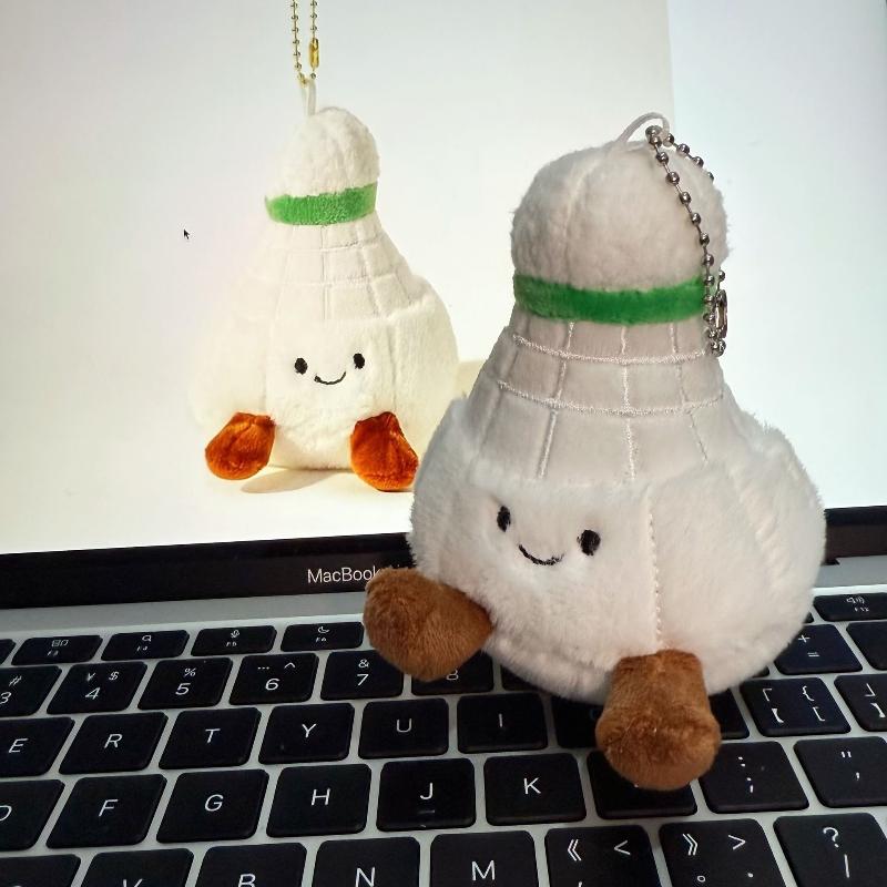 Creative Badminton Keychain Furry Cute Plush Doll Fun Toys Soft Bag Decor Pendant Friends Gifts