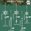 10pcs Crystal Christmas Ornaments for Tree Decorations-Hanging Acrylic Snowflake Icicle Ornaments with Drop Pendants for Winter Wonderland Chandelier