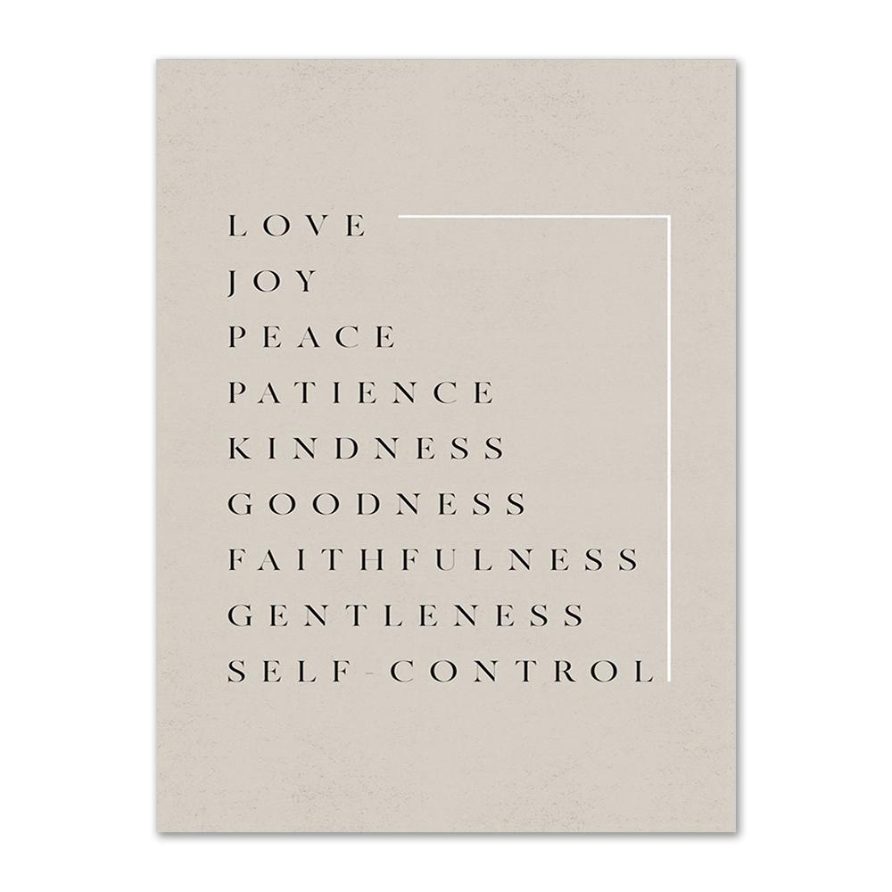 Fruit of the Holy Spirit Prints Wall Art Bible Verse Canvas Painting Galatians 5:22-23 Christian Faith Jesus Canvas Poster Decor