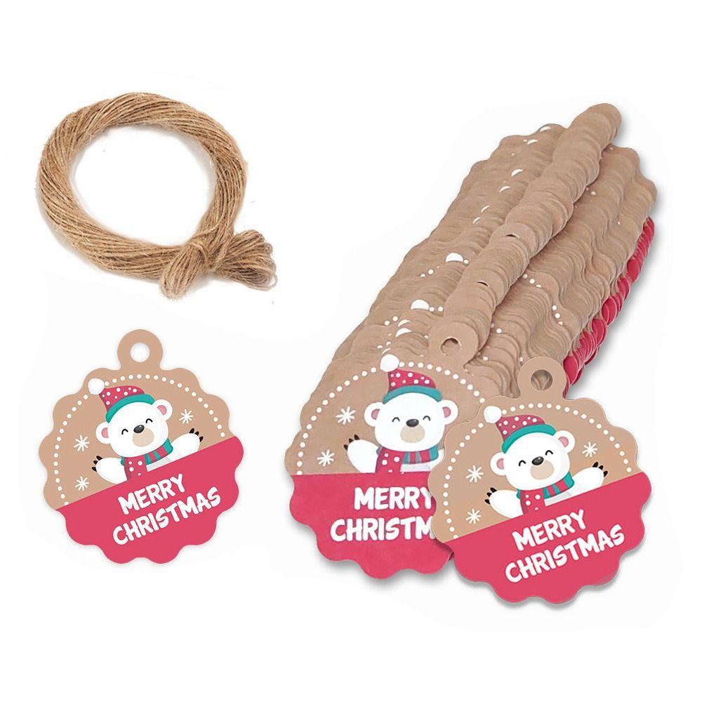 Повесьте открытки с Рождеством Теги Рождественская елка Снежинка Упаковка Подвесные этикетки Санта-Клаус Снеговик