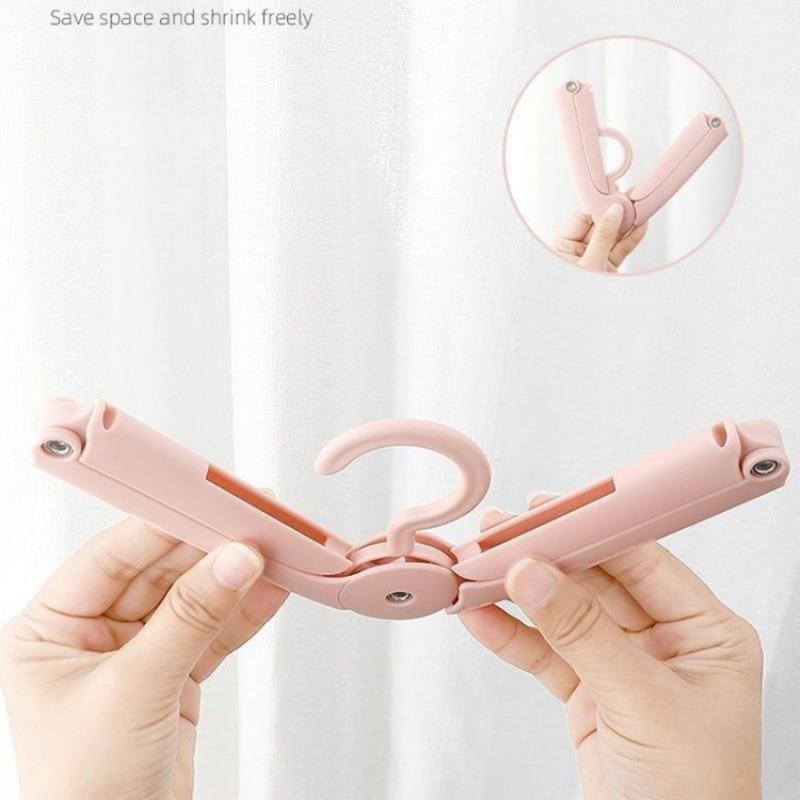 Folding Clothes Rack Portable Hangers Travel Outdoor Non-Slip Telescopic Drying Save Wardrobe Space Organizer Storage Household